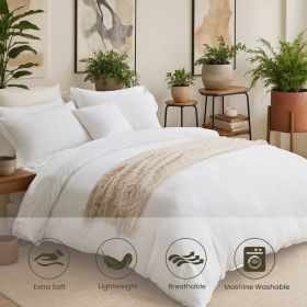 Three-piece Bedding Set With Solid Color Quilt Cover And Pillowcase, Three-piece Bedding Set - Super Soft Microfiber Hotel Series - Brushed Super (Option: 263cmx229cm)