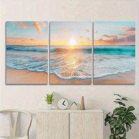 3pcs Wood Frame Canvas Print Decorative Painting, Sea Life Octopus Turtle Seahorse Watercolor Art Painting--Selling On Temu Is Prohibited (Option: 12X18inch)