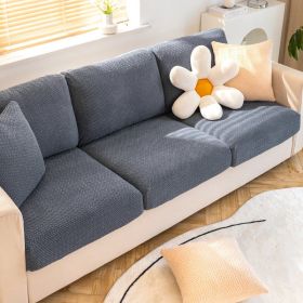 Shake fleece sofa cover, all inclusive universal cover, lazy elastic sofa cover, all season universal anti cat scratch sofa cover (Color: Jingmi Grey, size: S+)