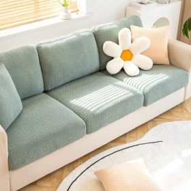Shake fleece sofa cover, all inclusive universal cover, lazy elastic sofa cover, all season universal anti cat scratch sofa cover (Color: Jingmi Grass Green, size: L+)