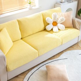 Shake fleece sofa cover, all inclusive universal cover, lazy elastic sofa cover, all season universal anti cat scratch sofa cover (Color: Jingmi Yellow, size: Backrest M)