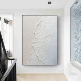 Sea beach oil painting on canvas ocean wave 3d texture wall art blue ocean painting living room decor painting hand painted custom painting (Style: 01, size: 70x100cm)
