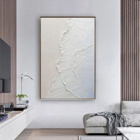 Sea beach oil painting on canvas ocean wave 3d texture wall art blue ocean painting living room decor painting hand painted custom painting (Style: 01, size: 90x130cm)