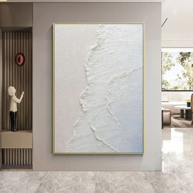 Sea beach oil painting on canvas ocean wave 3d texture wall art blue ocean painting living room decor painting hand painted custom painting (Style: 01, size: 120x160cm)