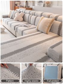 1 Pc Pick Up Striped Jacquard Elastic Sofa Cover, All Inclusive Universal Set, Four Season Anti Cat Scratch Sofa Cover, Universal Sofa Hat (Color: Light Gray, size: Pillow cover)