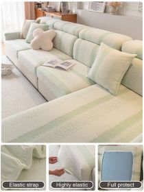 1 Pc Pick Up Striped Jacquard Elastic Sofa Cover, All Inclusive Universal Set, Four Season Anti Cat Scratch Sofa Cover, Universal Sofa Hat (Color: Green, size: Sofa back cover)
