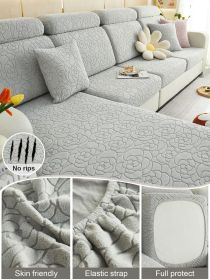 1pc Sofa Universal Cover, Universal Elastic Cover, All Inclusive Sofa Cushion, Lazy Cushion, All Season Cushion, Sofa Cover, Hood Towel (Color: Light Gray, size: Single seat)