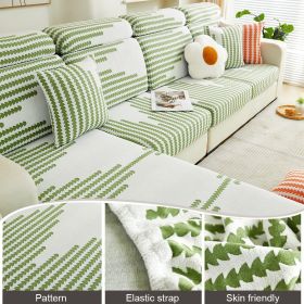 1 Pc Jacquard Velvet Sofa Cover, All Inclusive Universal Set, All Season Universal Leather Sofa Cover, Anti Cat Scratch Sofa Hat (Color: Green, size: Single seat)
