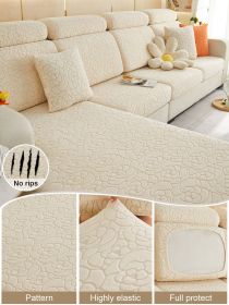 1pc Sofa Universal Cover, Universal Elastic Cover, All Inclusive Sofa Cushion, Lazy Cushion, All Season Cushion, Sofa Cover, Hood Towel (Color: Beige, size: 2-person seat)