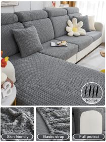 1 Pc Jacquard Velvet Lazy Sofa Cover All Inclusive Universal Set All Season Universal Anti Cat Scratch Sofa Cover Dust Cover Cloth Towel (Color: Dark Gray, size: 4-person seat)