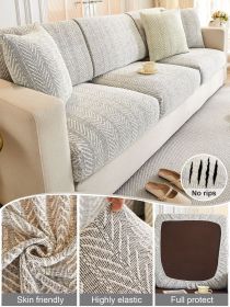 1 PC Herringbone Pattern Chenille Sofa Cover, All Season Universal Sofa Cushion, Non Slip Sofa Cover Cloth (Color: Dark Gray, size: Pillow cover)
