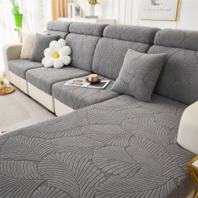 1 Pc Jacquard Velvet Elastic Sofa Cover, All Inclusive Universal Set, Anti Cat Scratch Hat, All Season Universal Anti Slip Seat Cushion (Color: Dark Gray, size: 2-person seat)