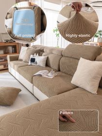 1 Pc Yuye Pattern Anti Cat Sofa Hat, All Season Universal Elastic Full Cover Cloth Towel, Anti Slip Cushion Cover, Simple Modern Universal (Color: Brown, size: 3-seater seat)