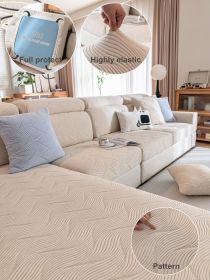 1 Pc Yuye Pattern Anti Cat Sofa Hat, All Season Universal Elastic Full Cover Cloth Towel, Anti Slip Cushion Cover, Simple Modern Universal (Color: Beige, size: Sofa head cover)
