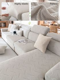 1 Pc Yuye Pattern Anti Cat Sofa Hat, All Season Universal Elastic Full Cover Cloth Towel, Anti Slip Cushion Cover, Simple Modern Universal (Color: Light Gray, size: 4-person seat)