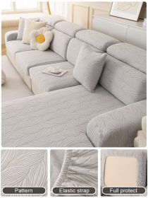 1 Pc Maiqiu Sofa Cover Elastic Full Package Set, Anti Cat Scratch and Anti Slip Sofa Pad, All Season Universal Backrest Towel Cover Cloth (Color: Light Gray, size: Sofa back cover)