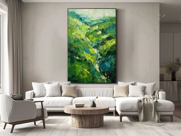 Abstract Mountain Wall Art Oil Painting on Canvas Original 3d Texture Wall Art Living Room Wall Art Original Green Wall Art Custom Painting (Style: 01, size: 100x150cm)