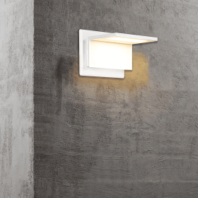 Inowel Wall Light Outdoor LED Wall Mount Lamp Modern Wall Mount Sconce Lantern Fixture for Porch Front Door 17309 (Color: White)