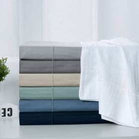 Kathy Ireland 500 Thread Count Damask Stripe Sheet Set (Color: Classic Blue, size: Cal King)