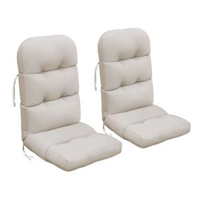 2 PCS Indoor or Outdoor Waterproof Adirondack Chair Seat and Back Cushion (Color: Light Khaki)