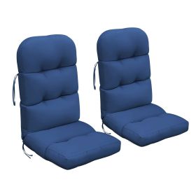 2 PCS Indoor or Outdoor Waterproof Adirondack Chair Seat and Back Cushion (Color: Navy blue)