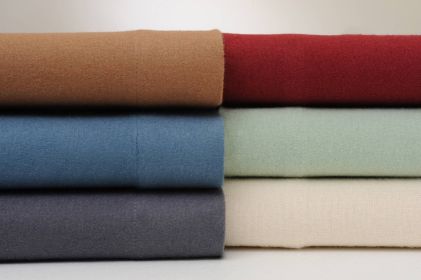 Bibb Home Solid Flannel 4 Piece Sheet Set (Color: Blue, size: Cal King)