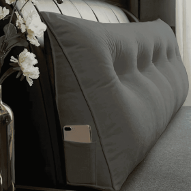 Triangle Reading Cushion With A Button-grey (Option: 120cm)